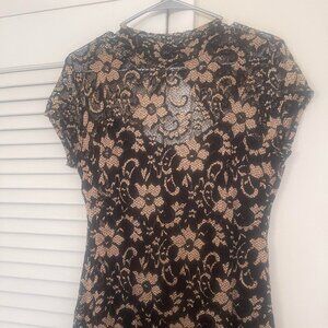 No Boundaries, Black and Gold Lace Dress